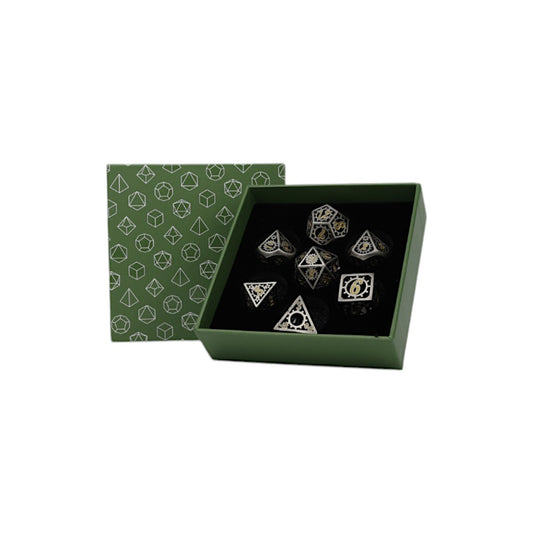 LPG Dice Clockwork Sun Dice Set Chrome/Gold