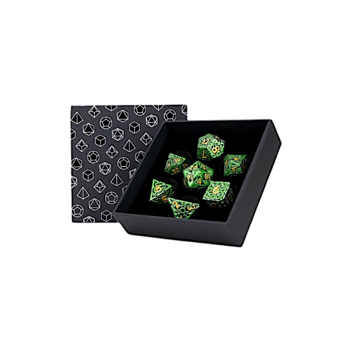 LPG Dice Celtic Hollow Dice Set Old Gold