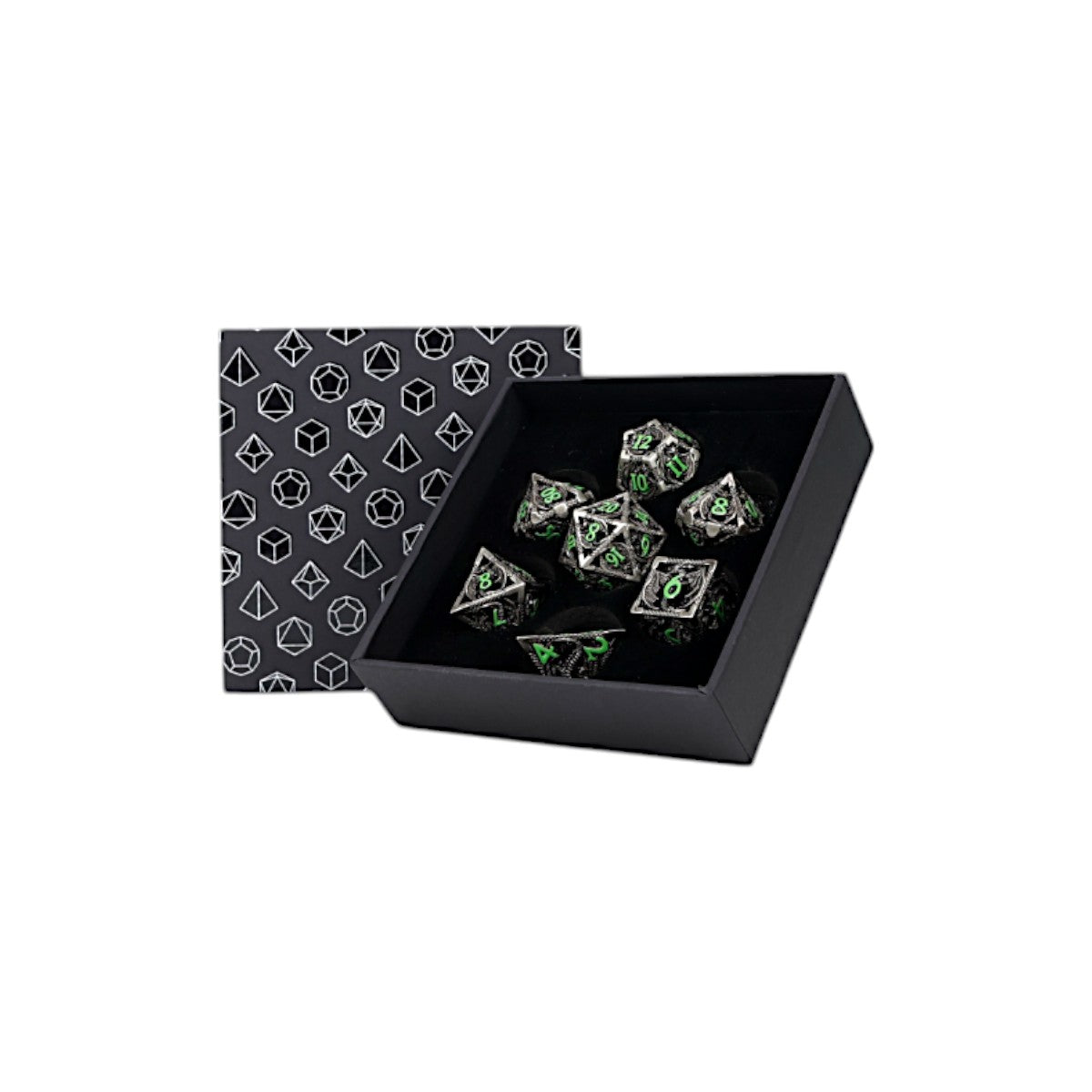 LPG Dice Dragon Hollow Dice Set Metal/Green