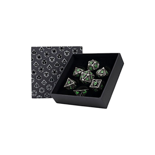 LPG Dice Dragon Hollow Dice Set Metal/Green