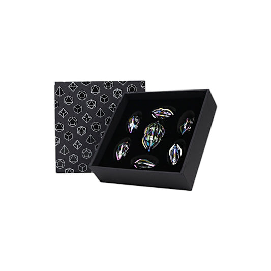 LPG Dice Elliptic Hollow Dice Set Oilslick