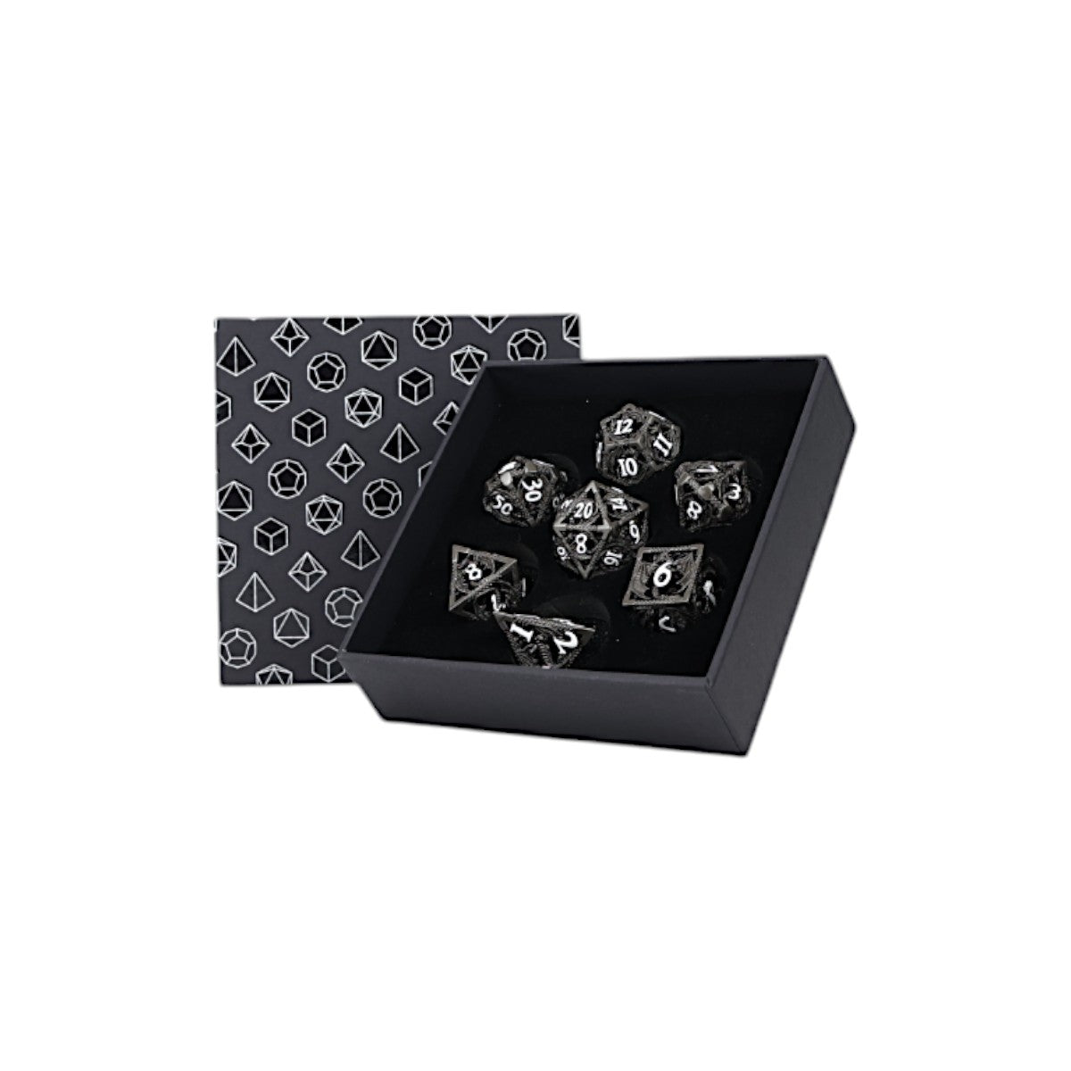 LPG Dice Dragon Hollow Dice Set Metal/Black