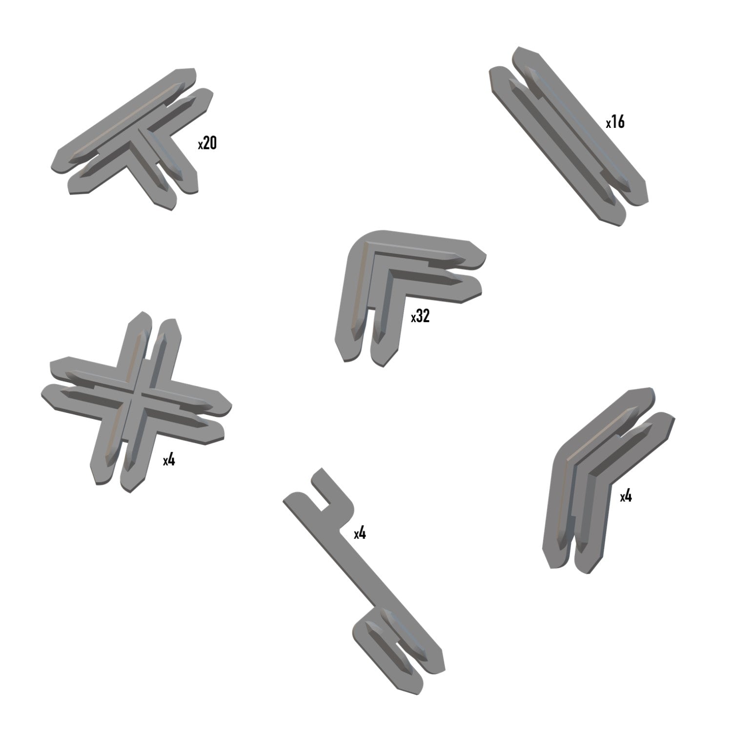 Battle Systems - Sci-Fi - Add-Ons - Plastic Terrain Clips - Grey