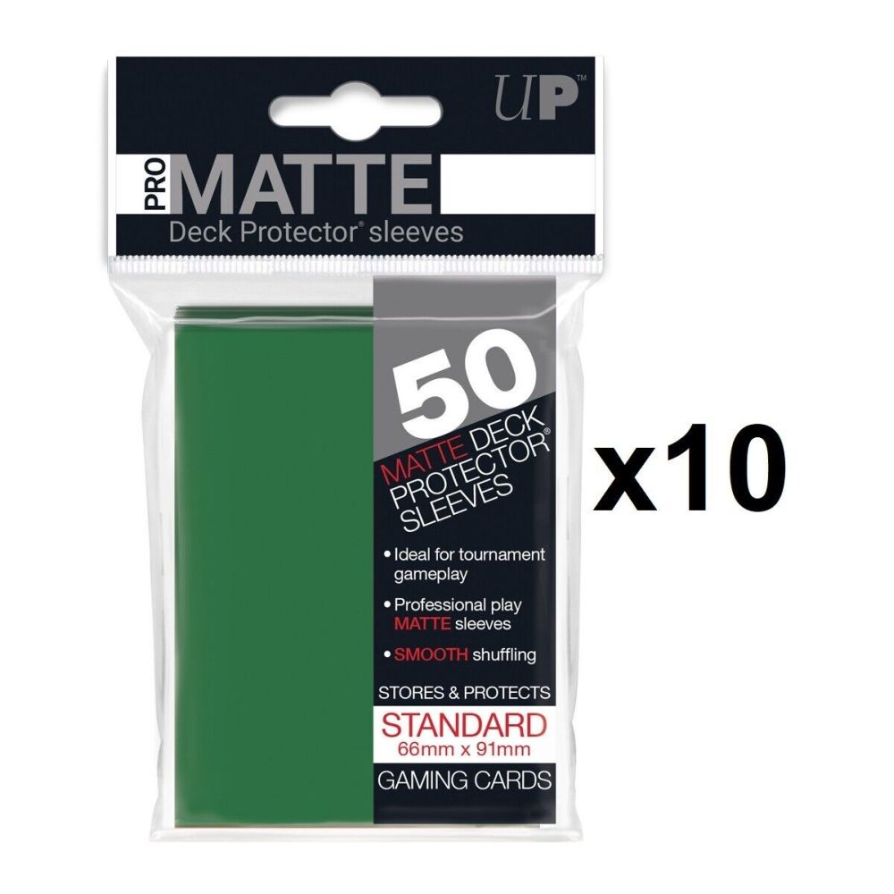 Ultra Pro: UP83765 PRO-Matte Standard Deck Protector Sleeves 500ct Bundle - Green