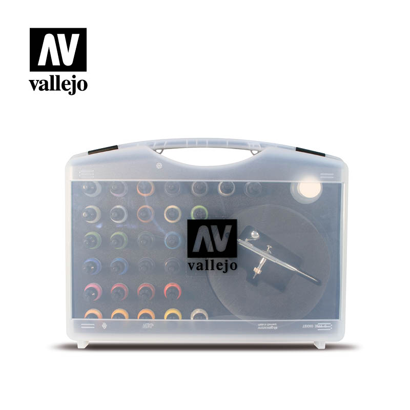 Vallejo - Basic Game Air - Colours set & Airbrush (28 Colour Plastic Case)