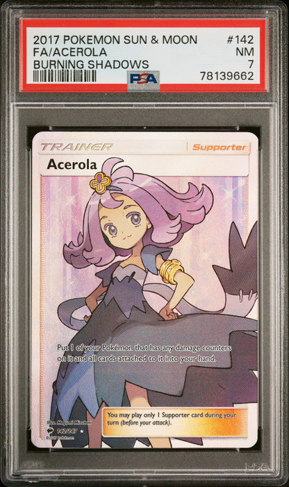 2017 Pokemon Sun & Moon Burning Shadows 142 Fa/Acerola Burning Shadows