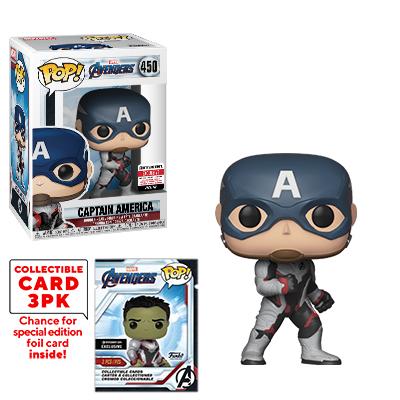 Captain America (Quantum Realm Suit) - Marvel Avengers (Collectible Cards) Entertainment Earth Stickered Pop! Vinyl #450 - Ozzie Collectables