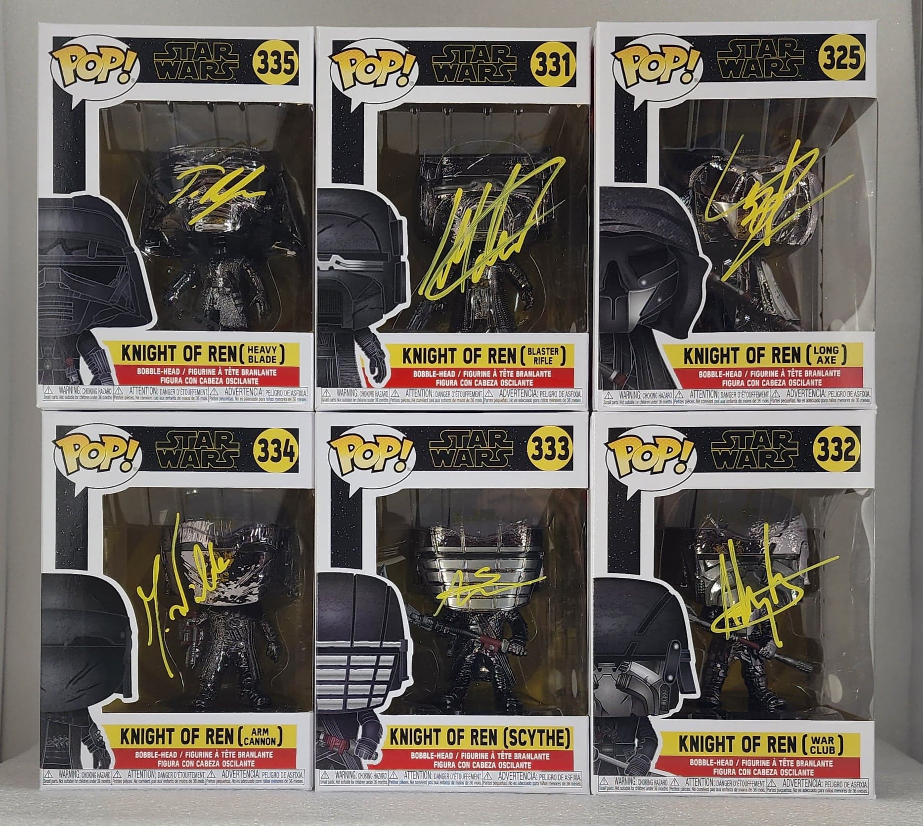 Star Wars - Knights of Ren Autographed Bundle - Complete Set of 6 Signed  Pop! Vinyls