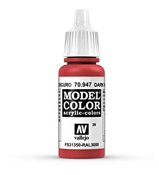 Vallejo Model Colour Dark Vermillion 17 ml - Ozzie Collectables