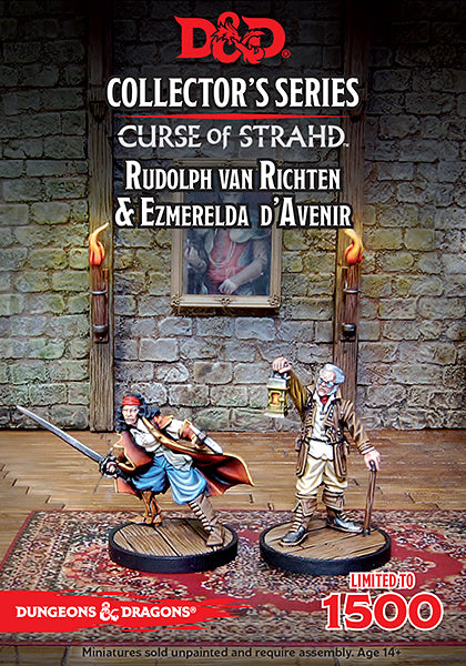 D&D Collectors Series Miniatures Curse of Strahd Ezmerelda D'Avenir & Rudolph Van Richten (2 Figs)