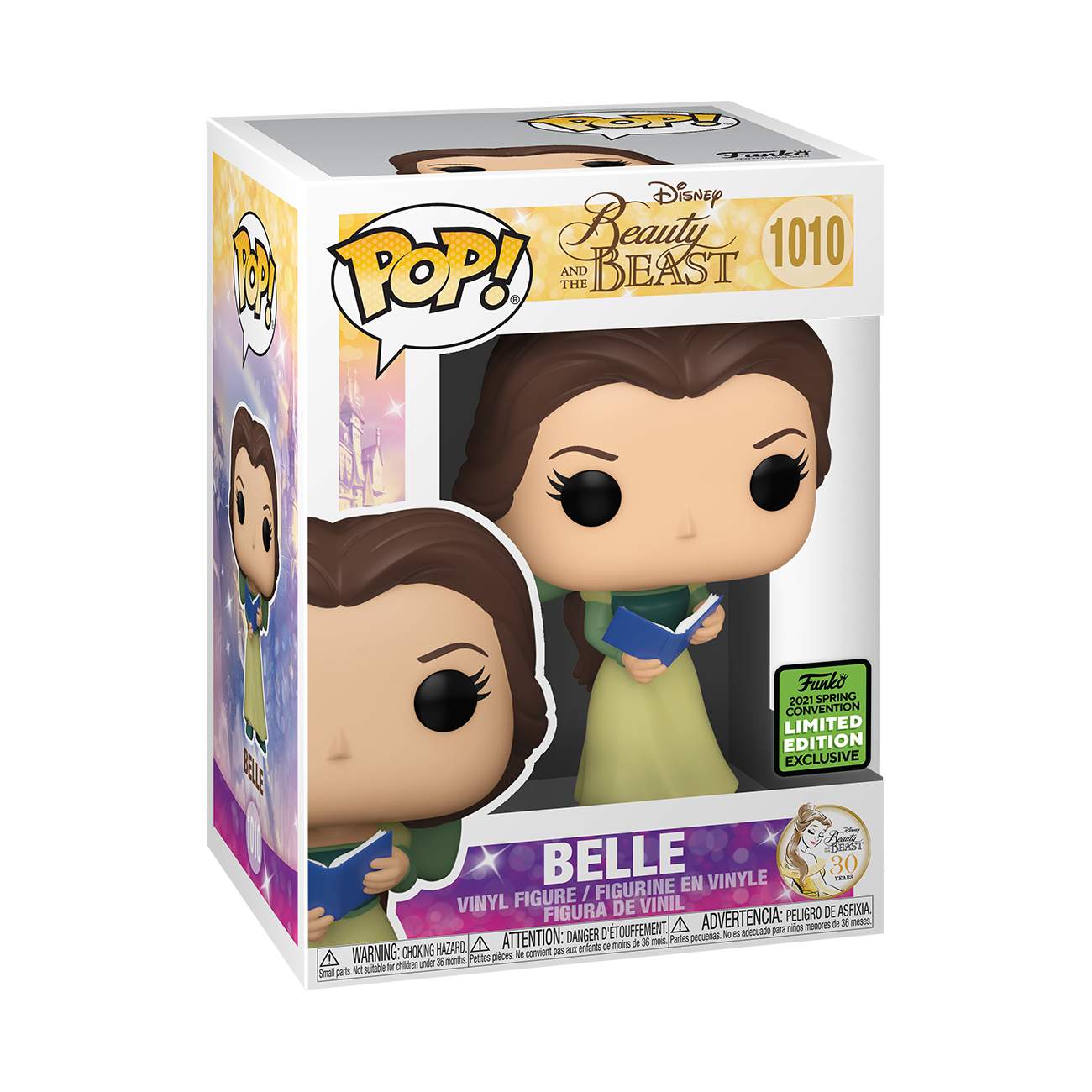 Beauty and the Beast 30th Anniversary - Belle in Green Dress w/ Book ECCC 2021 Spring Convention Exclusive Pop! Vinyl #1010