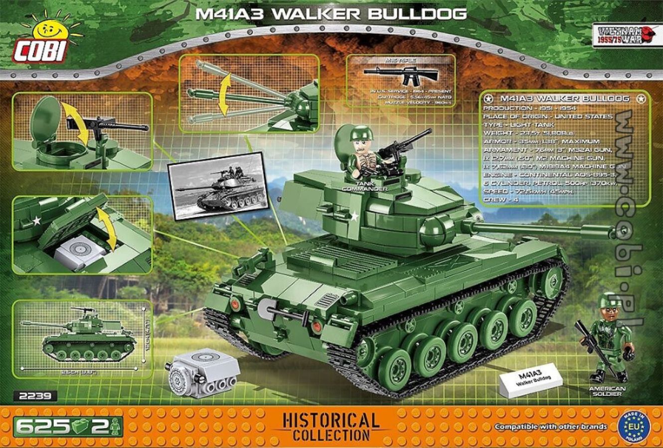 Vietnam War - Walker Build M41A3 (625 pieces)