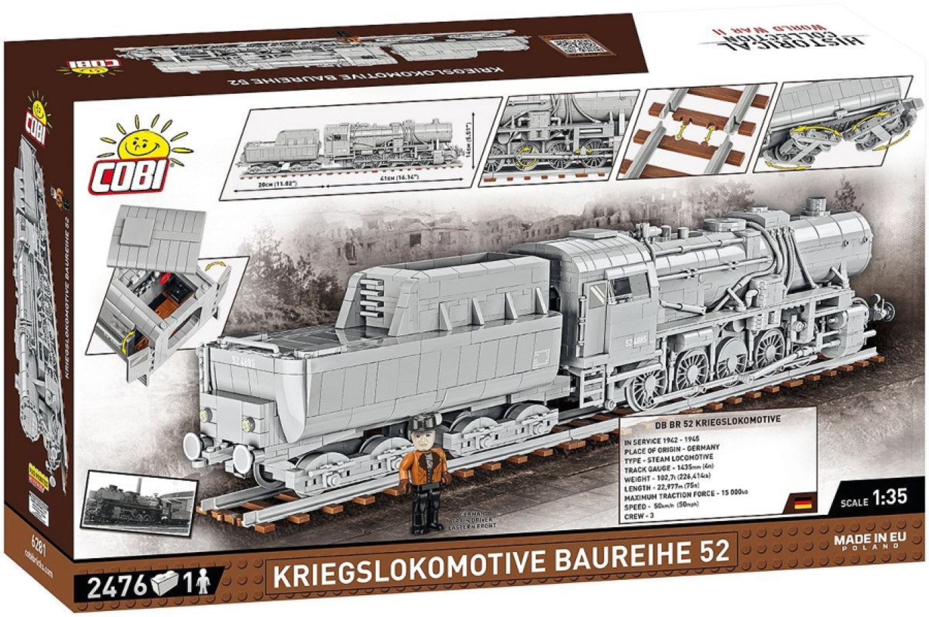 Trains - Kriegslokomotive Baureihe 52 Locomotive 1:35 Scale [2476 Pcs]