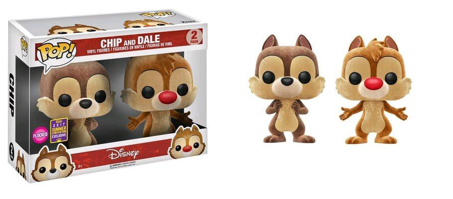 Disney - Chip & Dale Flocked SDCC 2017 US Exclusive Pop! Vinyl 2-Pack - Ozzie Collectables