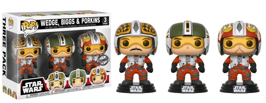 Star Wars - Red Squadron Wedge, Biggs & Porkins US Exclusive Pop! Vinyl 3-pack - Ozzie Collectables