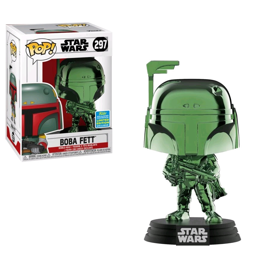 Star Wars - Boba Fett Green Chrome SDCC 2019 US Exclusive Pop! Vinyl - Ozzie Collectables