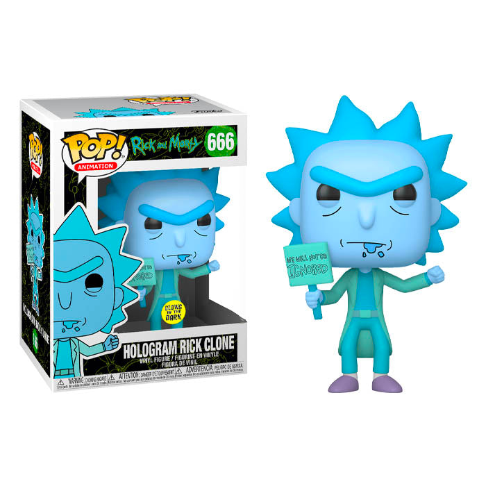 Rick and Morty - Hologram Rick (Ignored) Glow US Exclusive Pop! Vinyl #666