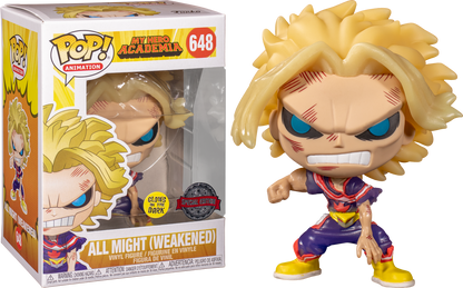 My Hero Academia - All Might Weakened Glow US Exclusive Pop! Vinyl - Ozzie Collectables