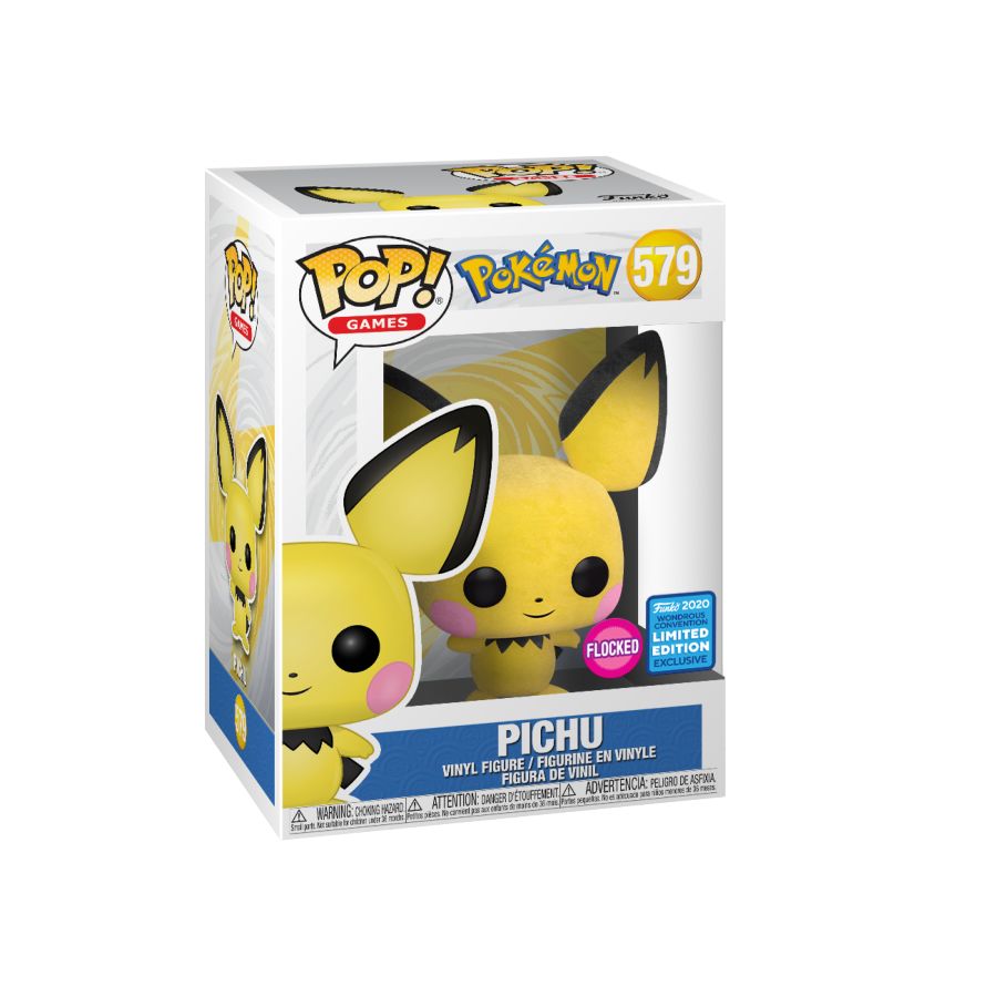 Pokemon - Pichu (Flocked) Wondercon 2020 Exclusive Pop! Vinyl - Ozzie Collectables