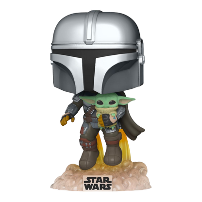 Star Wars: The Mandalorian - Mandalorian with the Child Jetpack Flying Pop! Vinyl