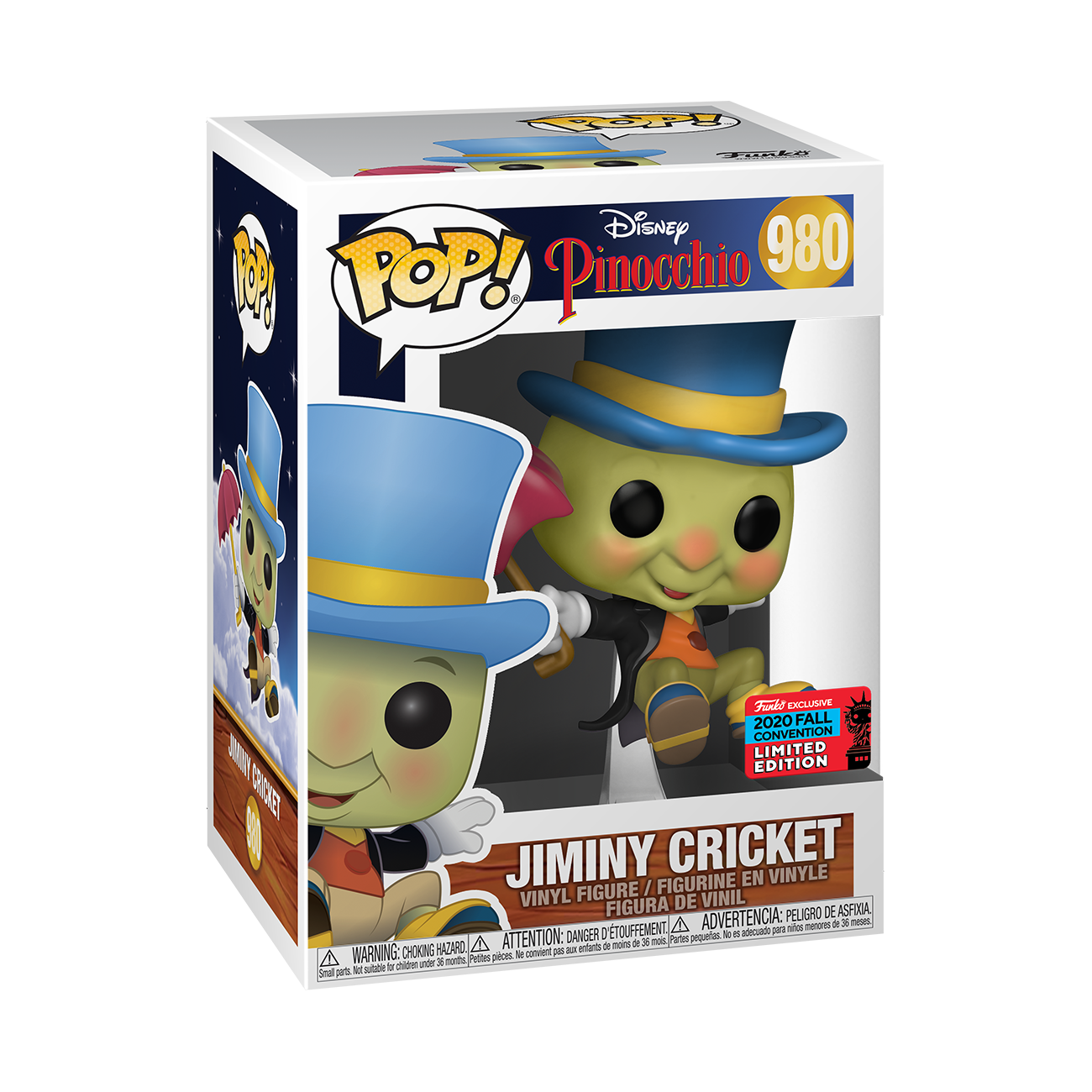 Jiminy Cricket - Disney Pinocchio New York Comic Con Exclusive POP! Vinyl #980