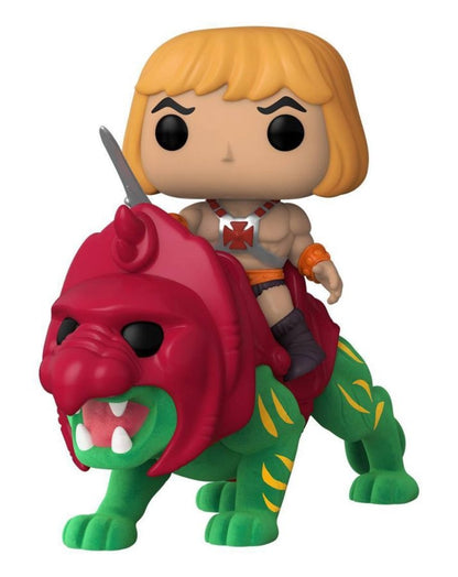 Masters of the Universe - He-Man on Battlecat Flocked US Exclusive Pop! Ride