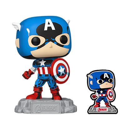 Marvel Comics - Captain America 60th Anniversary (with Pin) US Exclusive Pop! Vinyl