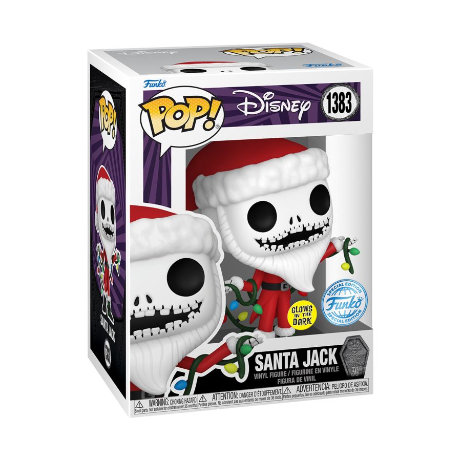 The Nightmare Before Christmas 30th Anniversary - Santa Jack US Exclusive Glow Pop! Vinyl