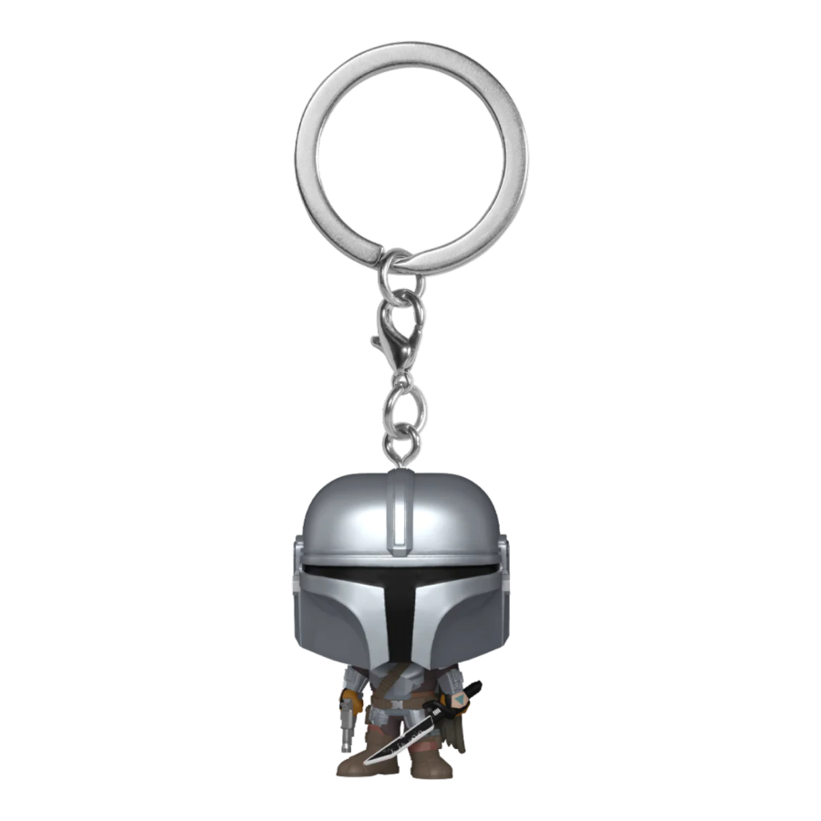 Star Wars: Mandalorian - Mandalorian with Darksaber Pop! Vinyl Keychain ...