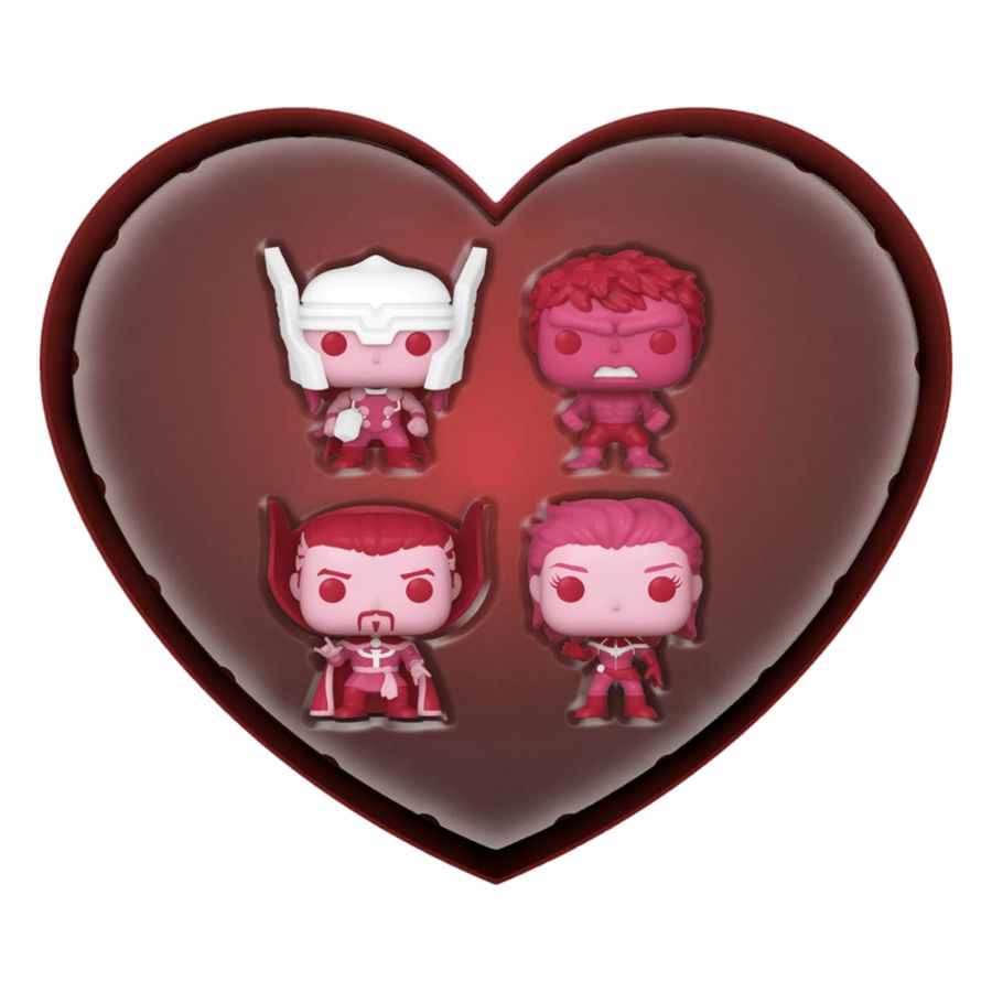 Marvel Comics: Valentines 2024 - Pink US Exclusive Pocket Pop! 4-Pack Heart Box