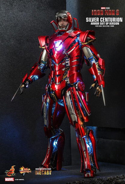 Iron Man 3 - Silver Centurion Armor Suit-Up 1:6 Scale 12" Diecast Action Figure