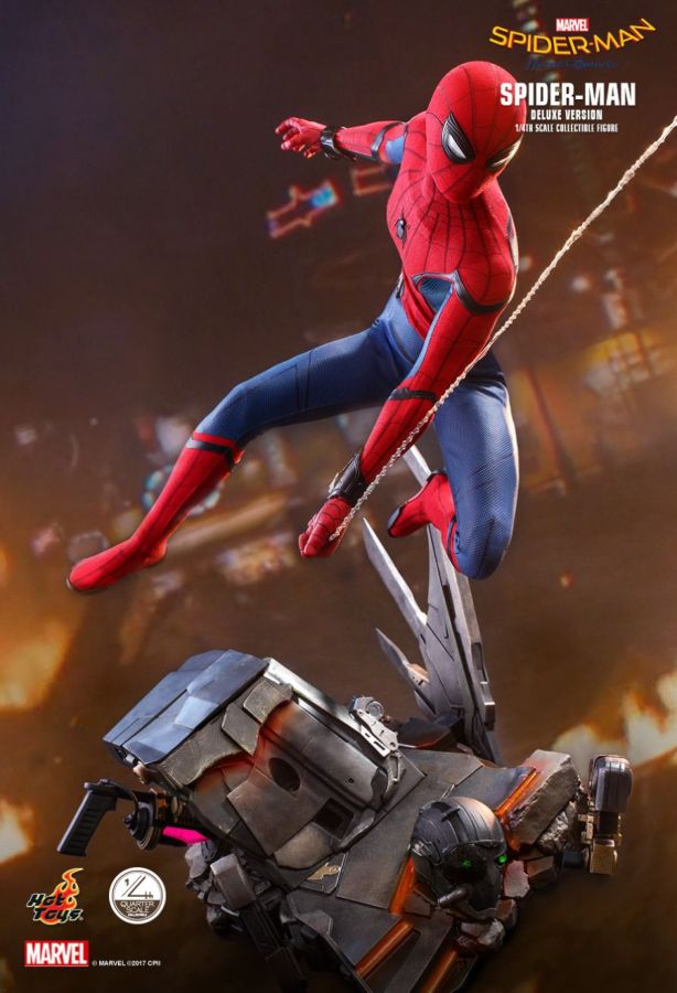 Spider-Man: Homecoming - Spider-Man Deluxe 1:4 Scale Collectable Action  Figure | HOTQS015 | Ozzie Collectables