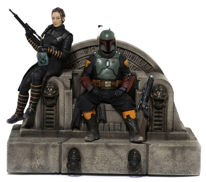 Star Wars: The Mandalorian - Boba Fett & Fennec Shand on Throne Deluxe 1:10 Scale Statue