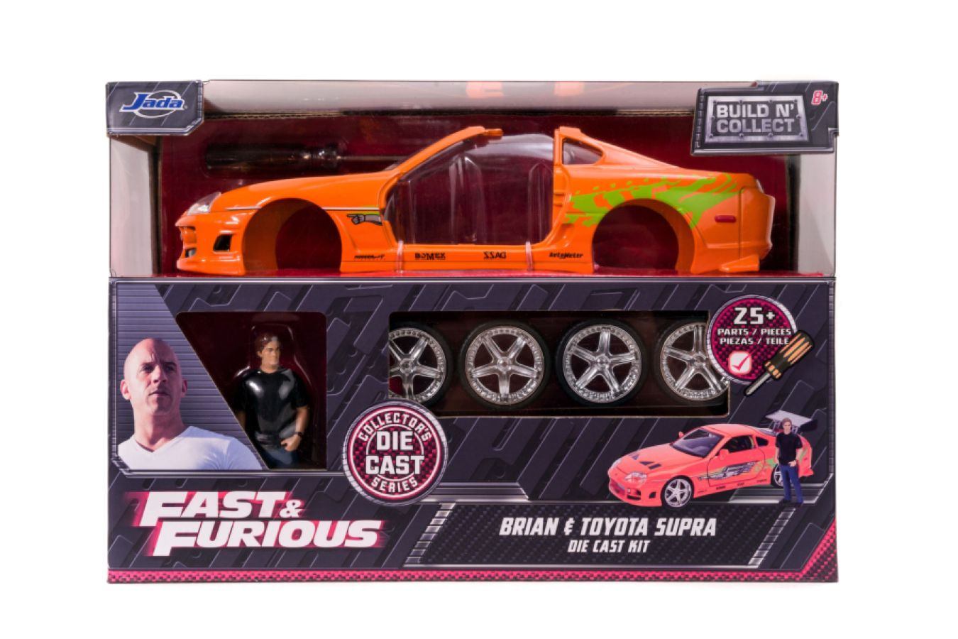 Fast and Furious - Brian's Toyota Supra with Brian 1:24 Scale Diecast Model Kit