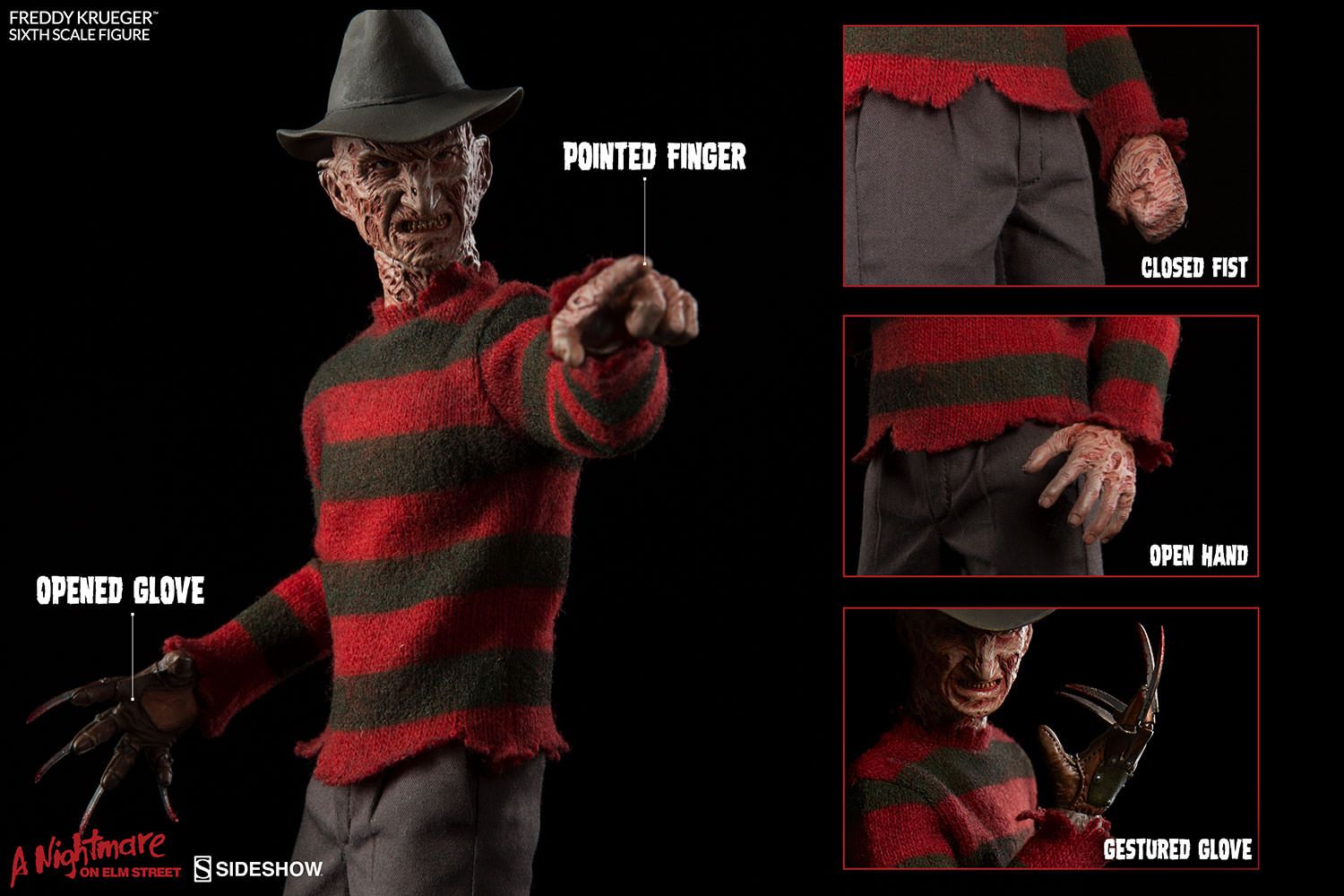 Freddy Kruger Head 2024 and glove 1/6 scale