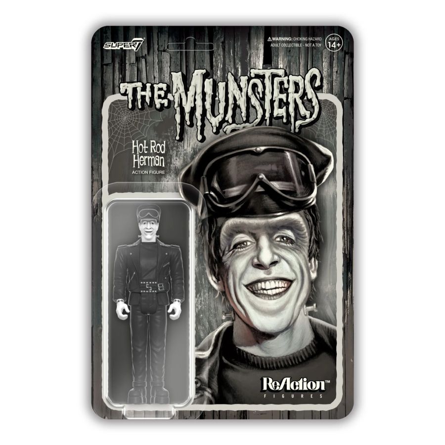 The Munsters - Hot Rod Herman (Grayscale) Reaction 3.75" Figure