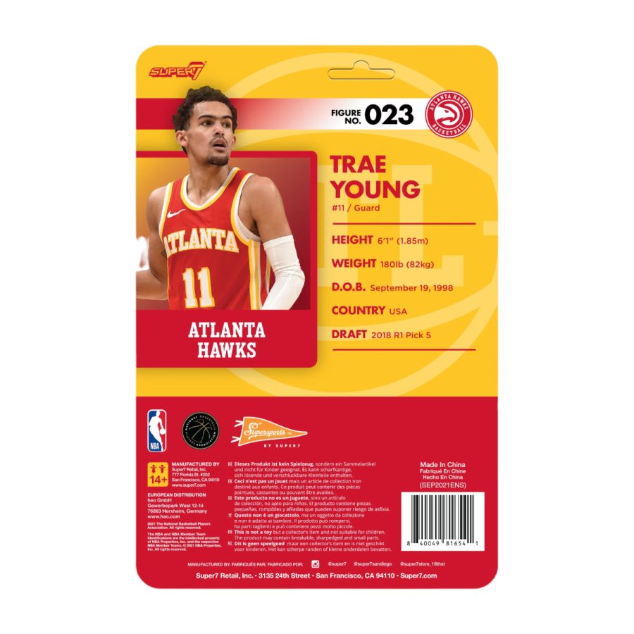 NBA - Trae Young Atlanta Hawks Supersports ReAction 3.75" Action Figure