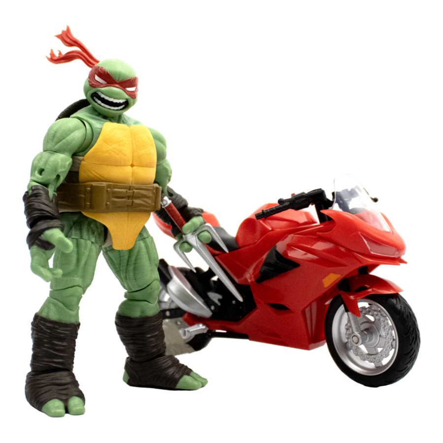 Teenage Mutant Ninja Turtles (comics) - Raphael Ninja with Red Motorcycle BST AXN Figure