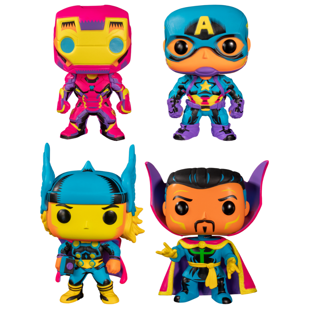 Marvel Blacklight Bundle - 4 POP! Vinyls | SET.FUN48846.FUN48847 ...