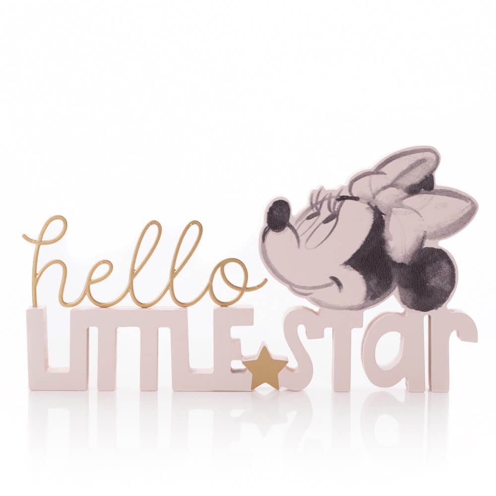 WORD PLAQUE: MINNIE MOUSE HELLO LITTLE STAR