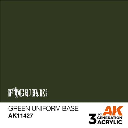 AK Interactive 3Gen Figures Acrylics - Green Uniform Base  17ml