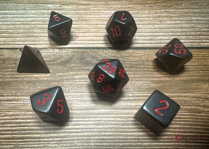 Chessex D7-Die Set  Opaque Polyhedral Black/red 7-Die Set