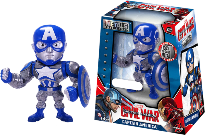 Captain America: Civil War - Captain America 4” Bare Metals Die-Cast Action Figure