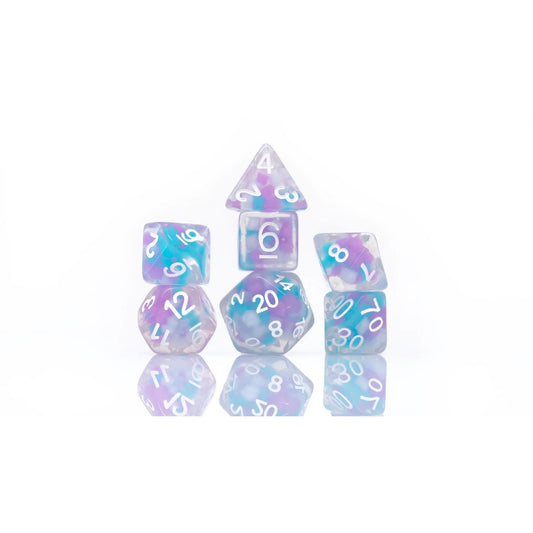 Sirius Dice - Cotton Candy Glowworm Dice Set 7