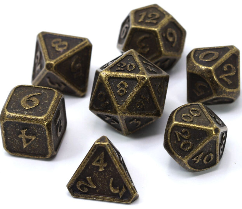 Die Hard Dice Metal Set Polyhedral - Mythica Dark Gold