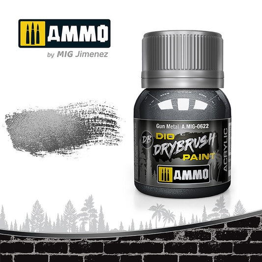 Ammo by MIG Drybrush Gun Metal