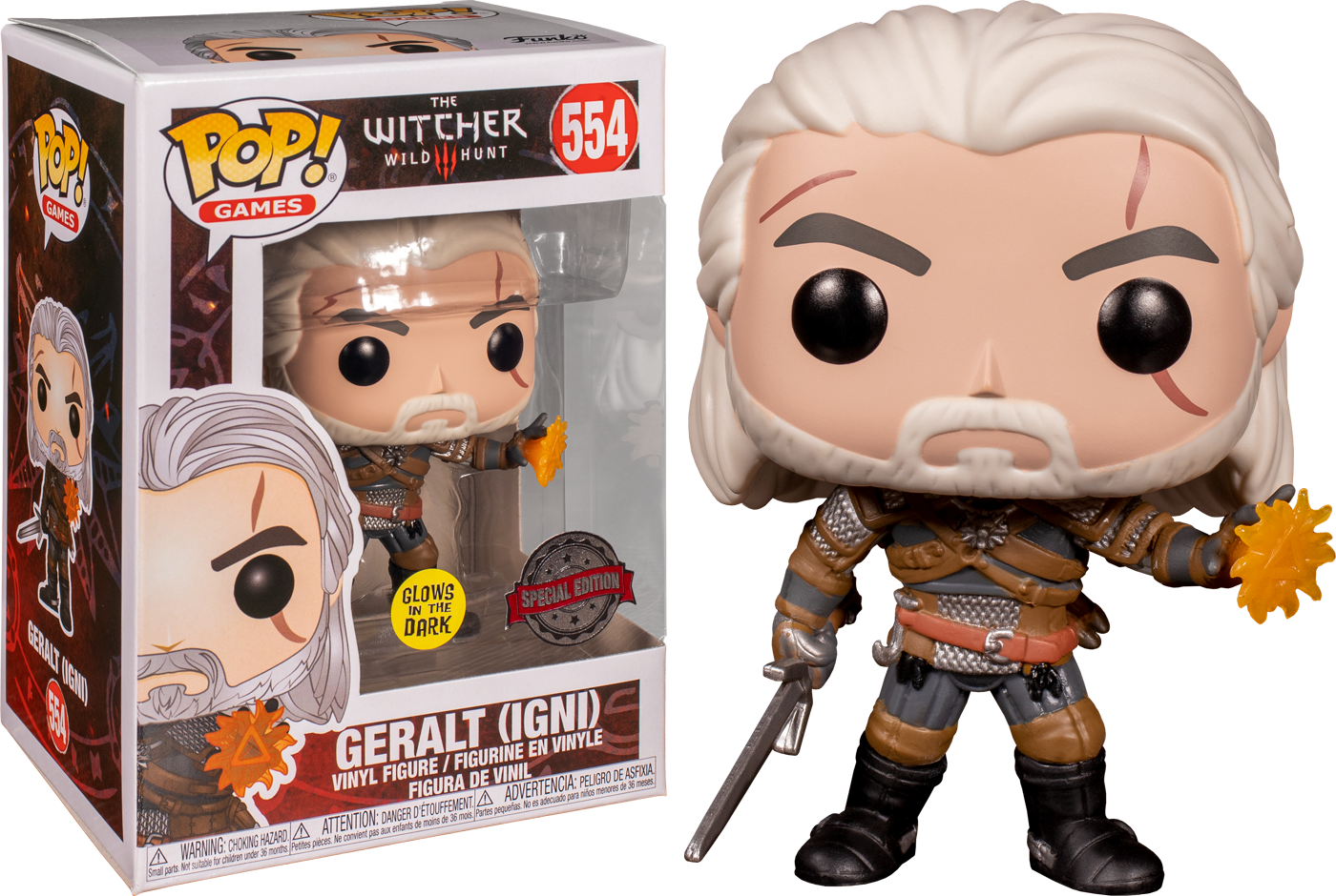 The Witcher 3: Wild Hunt - Geralt Glow US Exclusive Pop! Vinyl - Ozzie Collectables