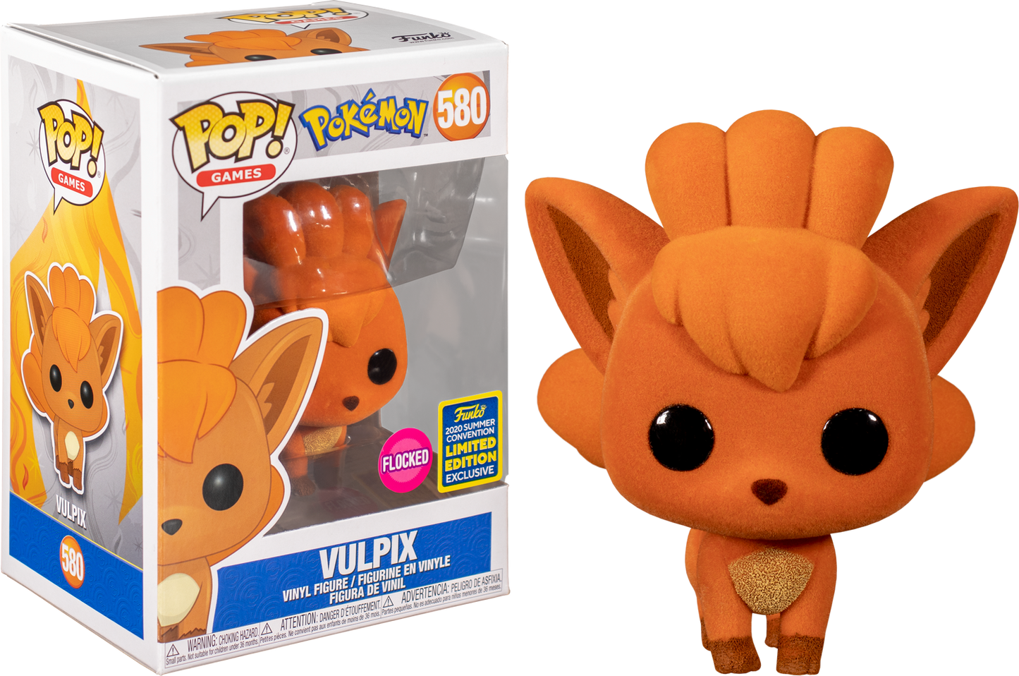 Pokemon - Vulpix SDCC 2020 Exclusive Flocked Pop! Vinyl #580