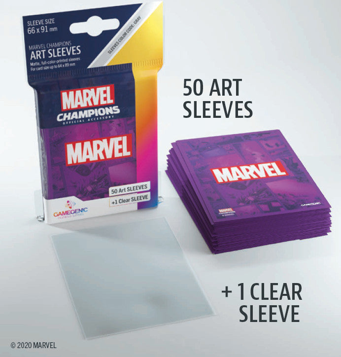 Gamegenic Marvel Champions Art Sleeves - Marvel Purple (66mm x 91mm) (50 Sleeves)