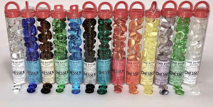 Clear Glass Stones 20+ in 5 1/2 inch Tube - Ozzie Collectables